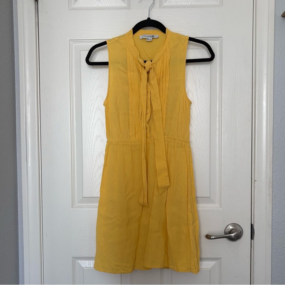 Forever 21 Sunny Yellow Tie-Front Mini Dress